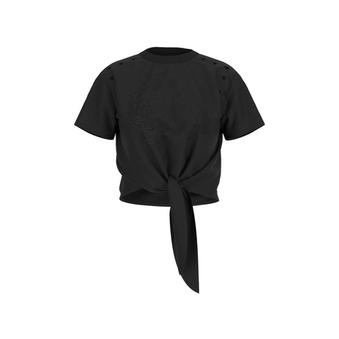 GUESS T-shirt T-shirt Donna con logo e fiocco Nero P25 - GUESSW5GI18I3Z14 - JBLK - XS - Francavilla Moda